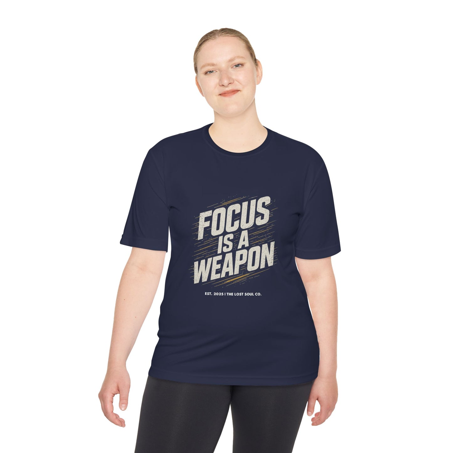 FOCUS IS A WEAPON – Unisex Gymwear Tee | LS-GU04