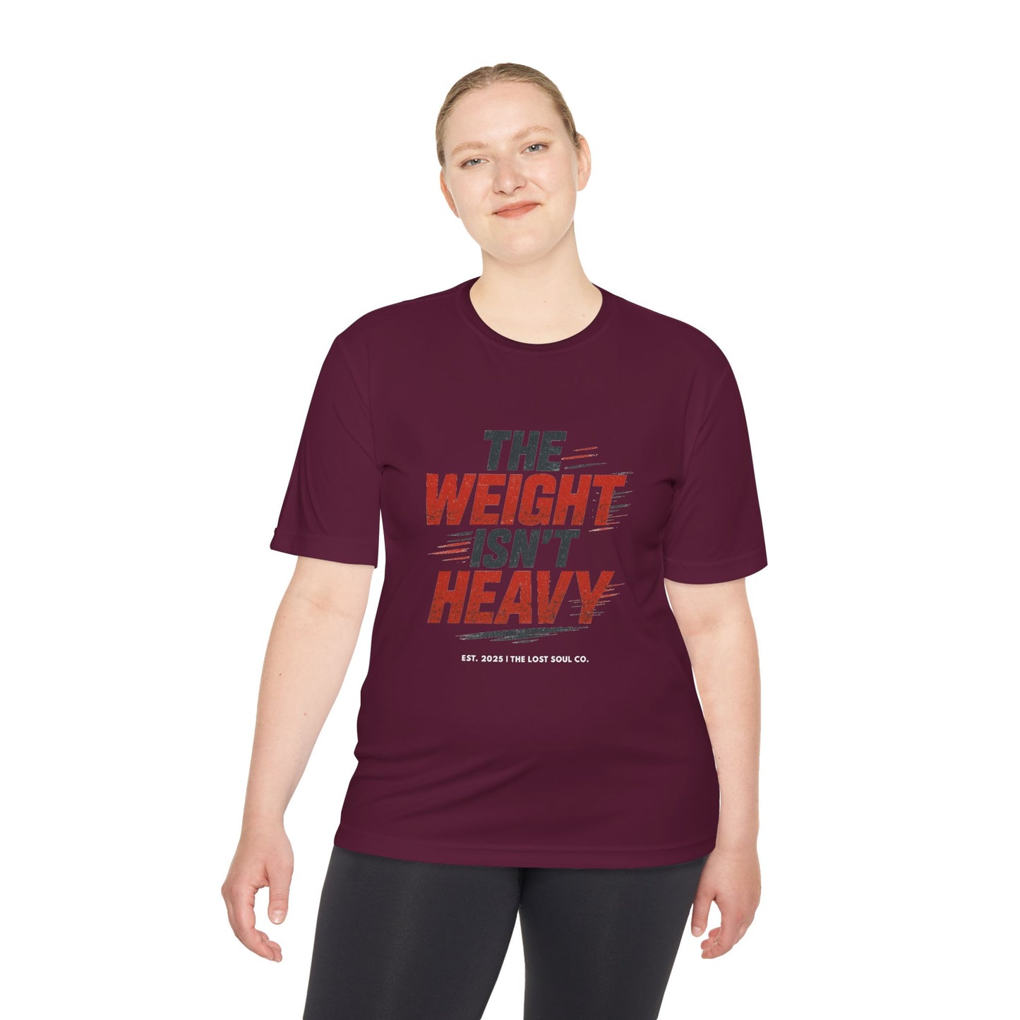 THE WEIGHT ISN’T HEAVY – Unisex Gymwear Tee | LS-GU03