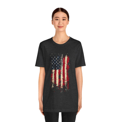 USA Grunge Flag – Unisex Streetwear Tee | LS-U09