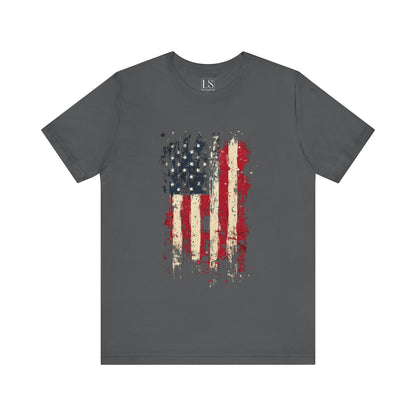 USA Grunge Flag – Unisex Streetwear Tee | LS-U09