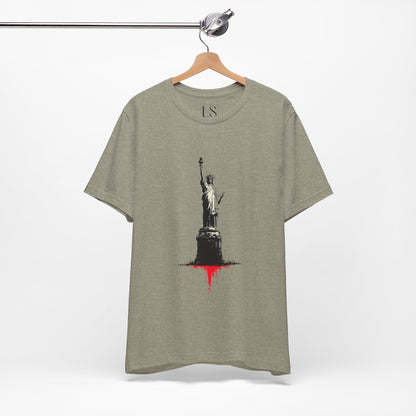 Statue of Liberty bleeding red from its base – The Lost Soul Co., USA Edition July 4th shirt