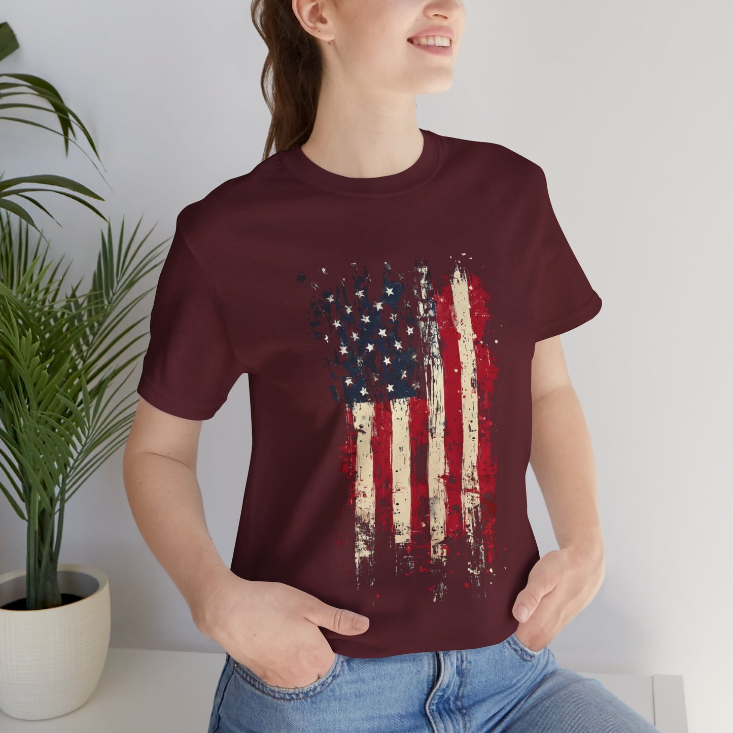 USA Grunge Flag – Unisex Streetwear Tee | LS-U09