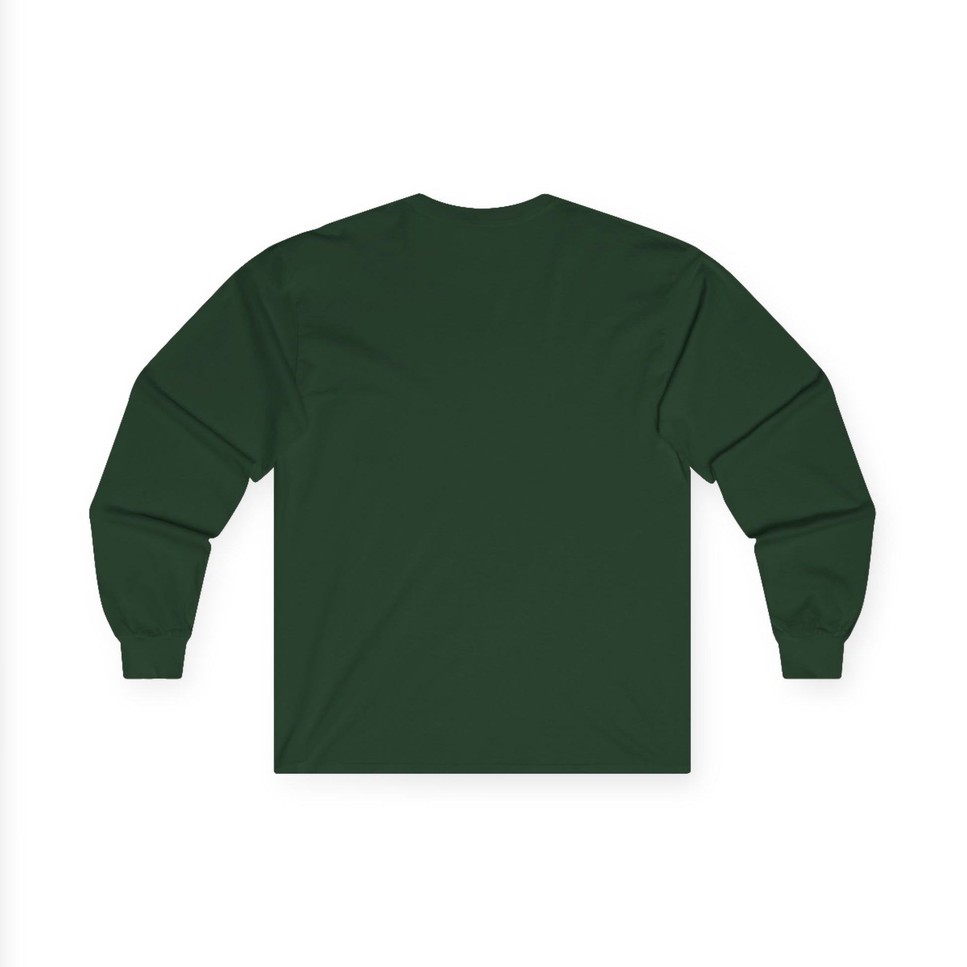 Back view — solid forest green with no design.