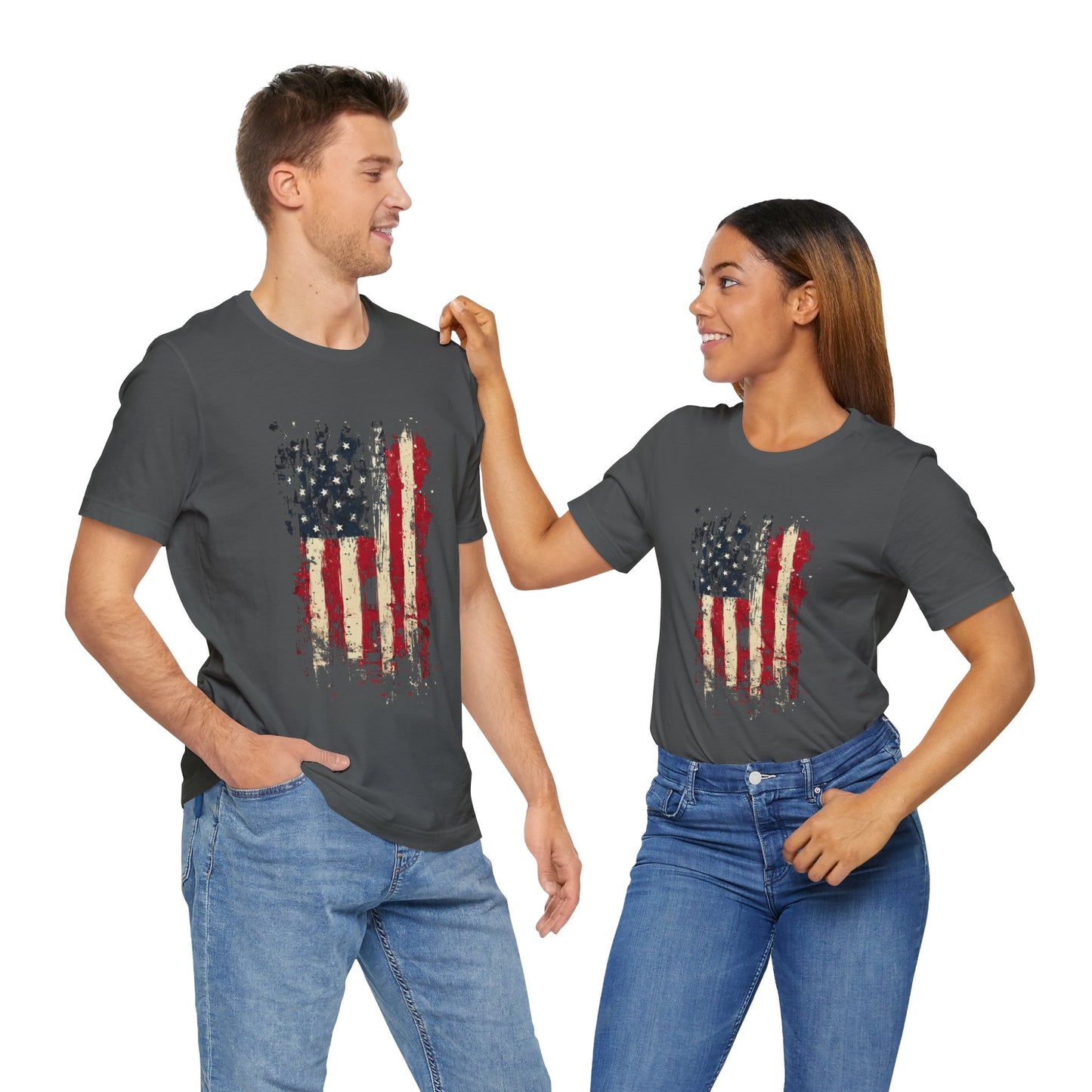 USA Grunge Flag – Unisex Streetwear Tee | LS-U09