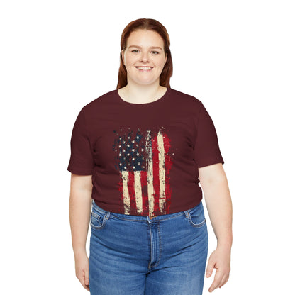 USA Grunge Flag – Unisex Streetwear Tee | LS-U09