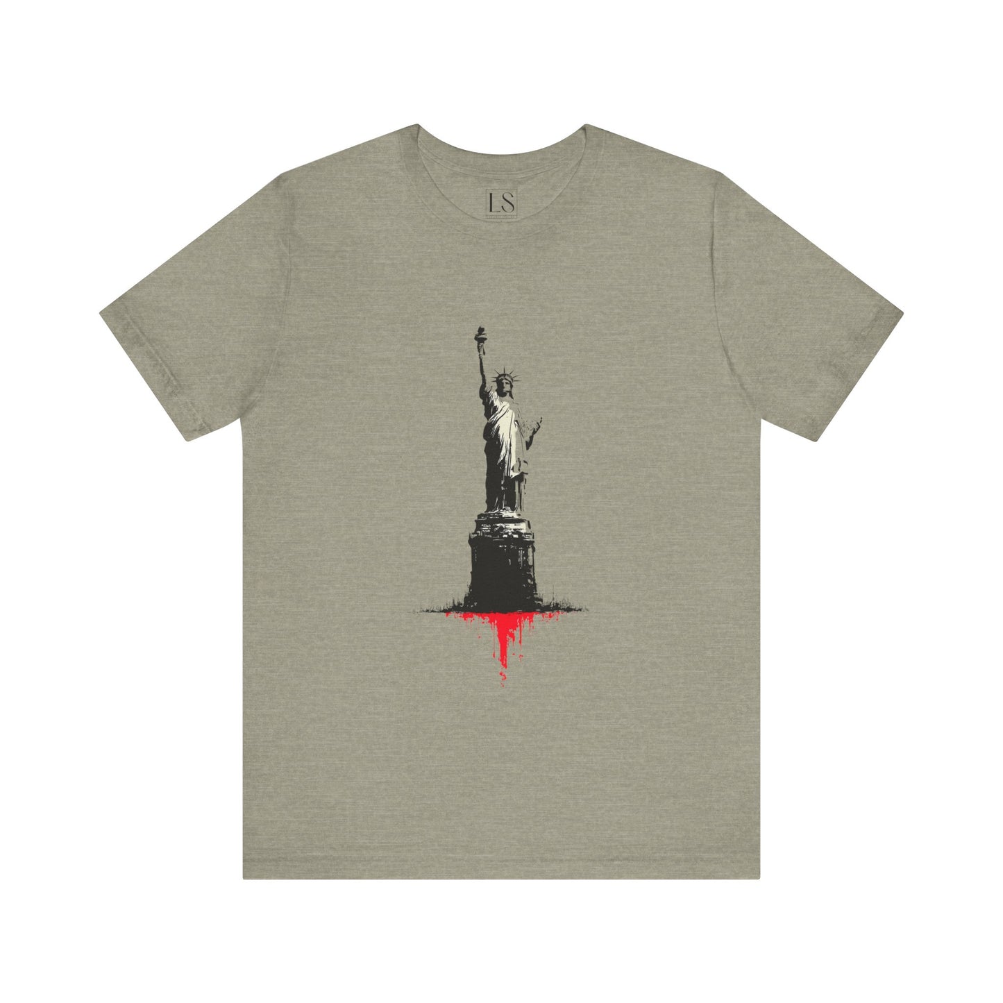 Bled From Stone graphic tee featuring Statue of Liberty bleeding red from its base – The Lost Soul Co., USA Edition July 4th shirt