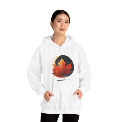 Model front wearing Cosmic Maple streetwear hoodie