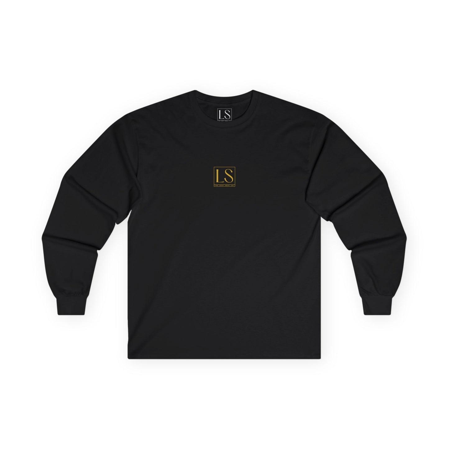 long sleeve streetwear tee with centered Lost Soul square logo on the front