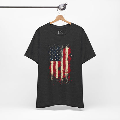 USA Grunge Flag – Unisex Streetwear Tee | LS-U09