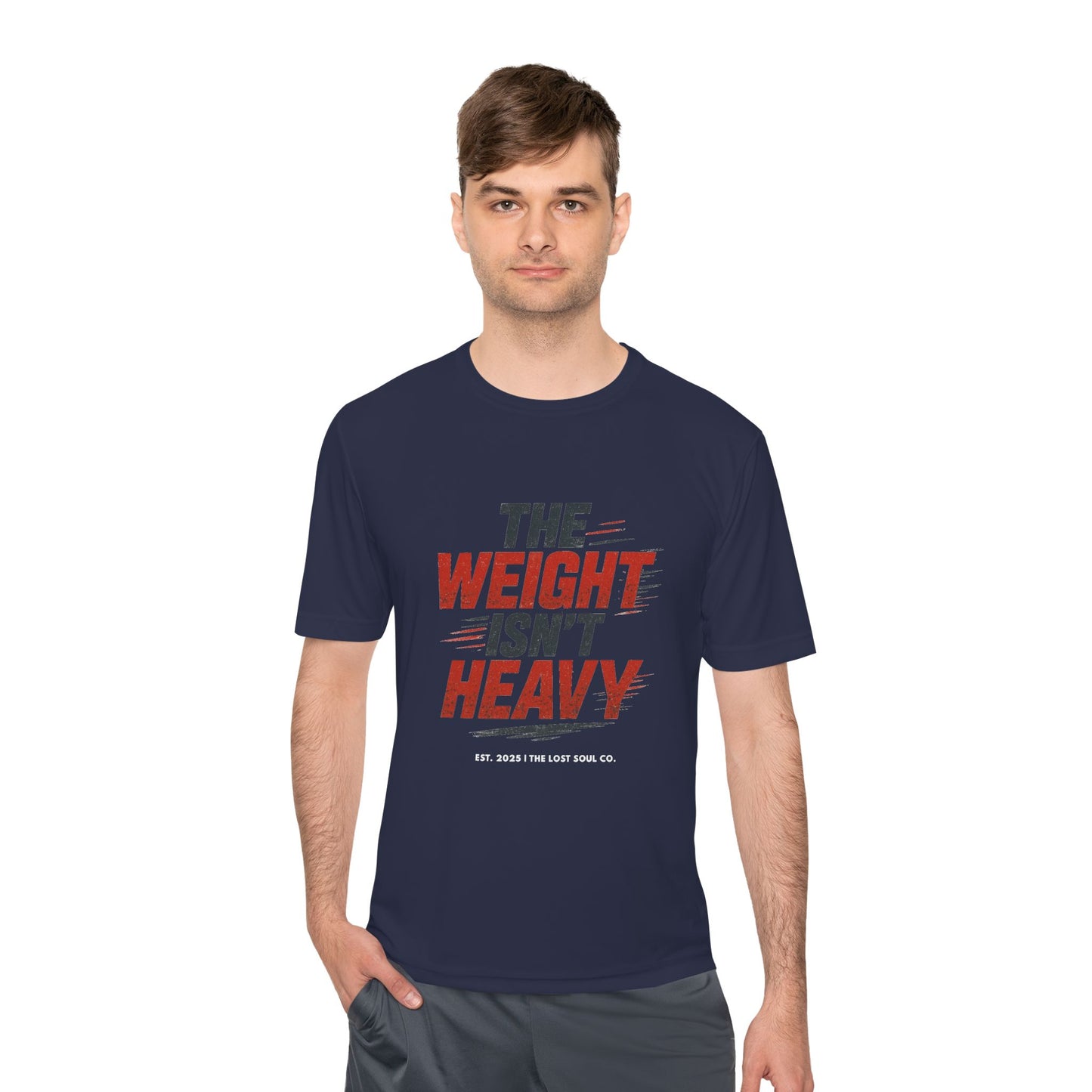 THE WEIGHT ISN’T HEAVY – Unisex Gymwear Tee | LS-GU03