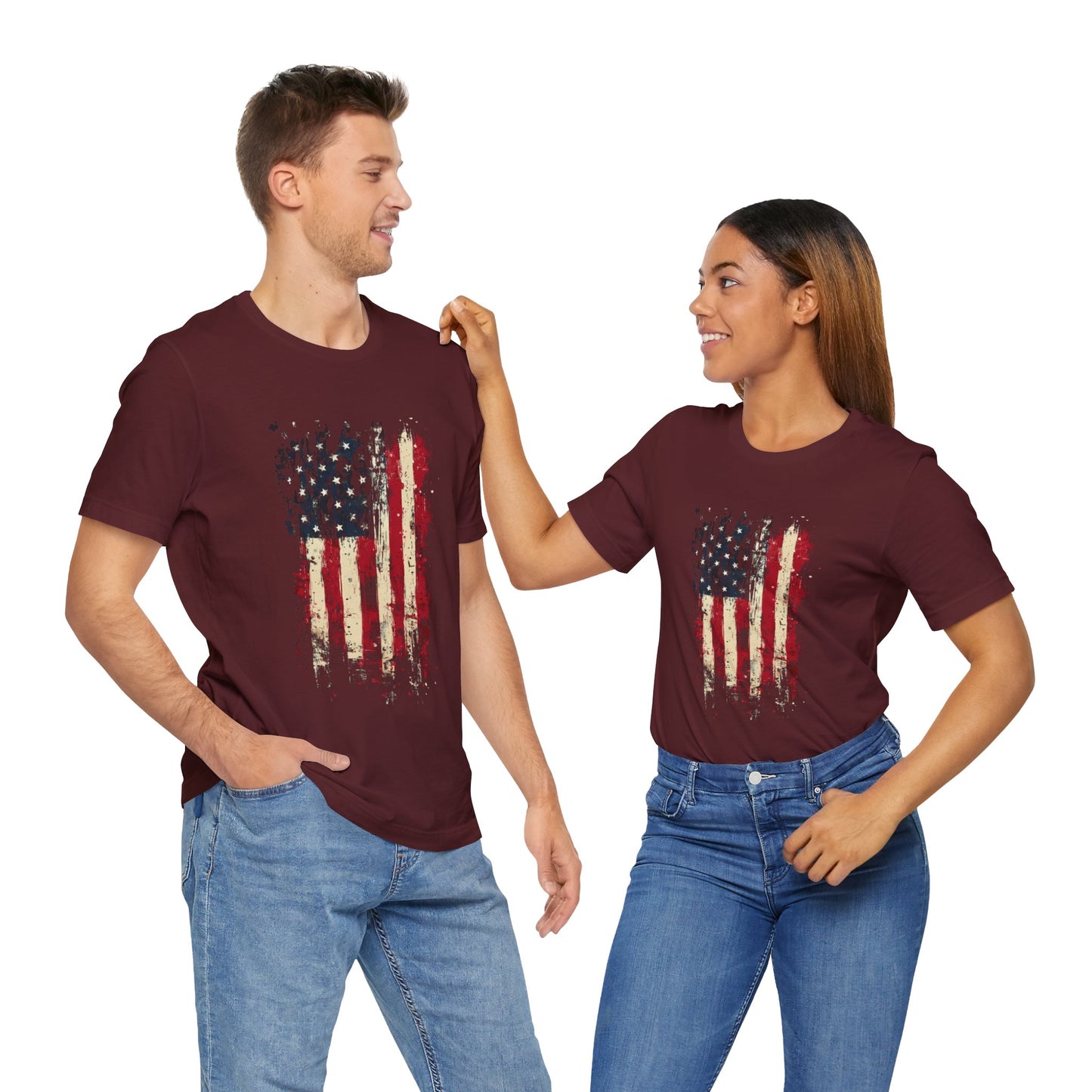 USA Grunge Flag – Unisex Streetwear Tee | LS-U09