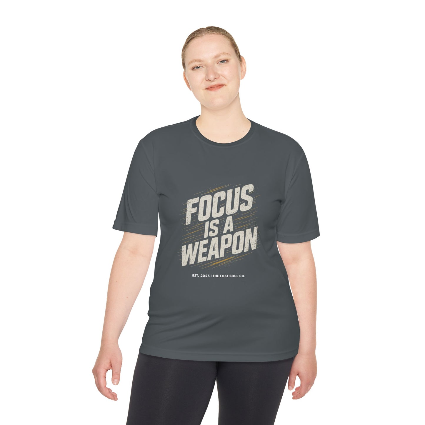 FOCUS IS A WEAPON – Unisex Gymwear Tee | LS-GU04