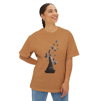 Freedom in Flight Oversized Tee –  Front view  female model