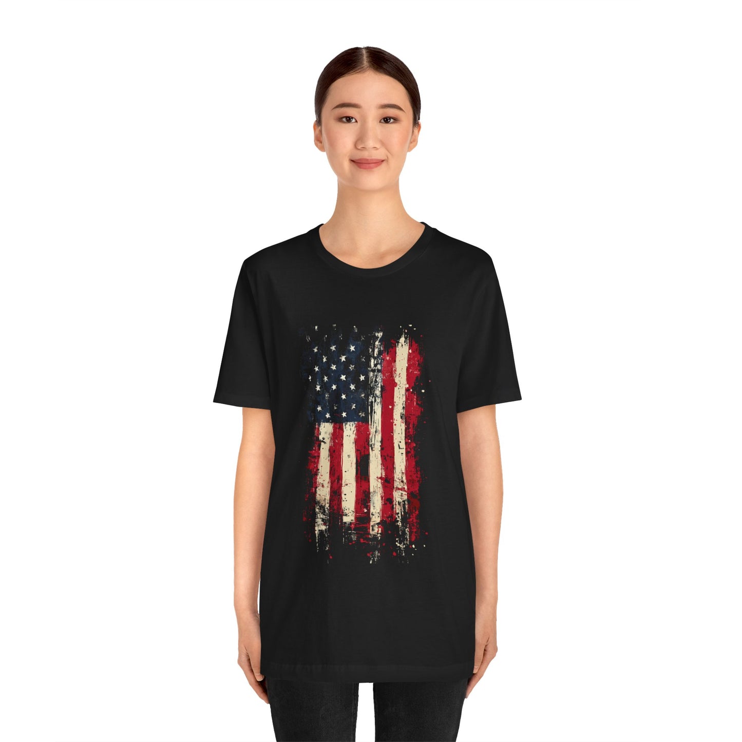 USA Grunge Flag – Unisex Streetwear Tee | LS-U09