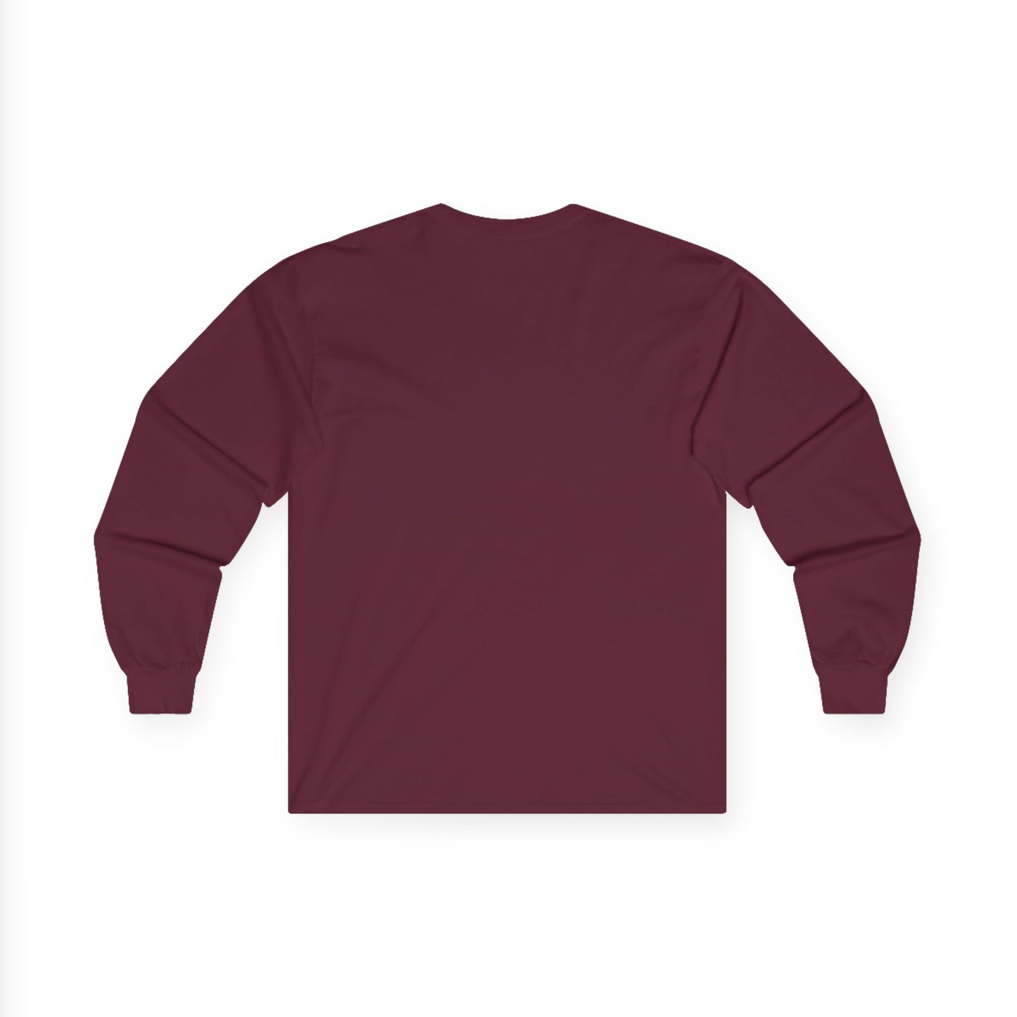 Back view — solid maroon with no design.