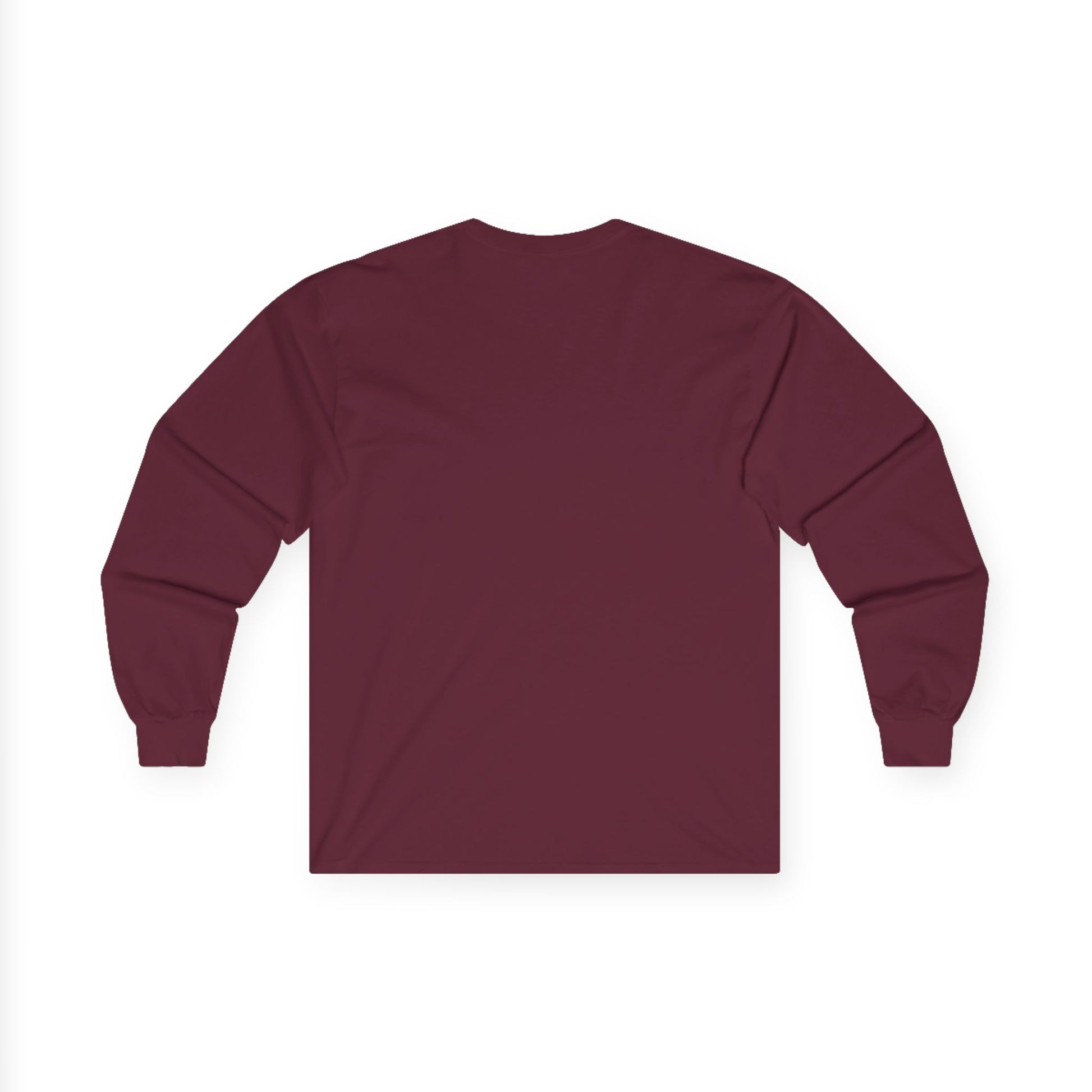 Back view — solid maroon with no design.