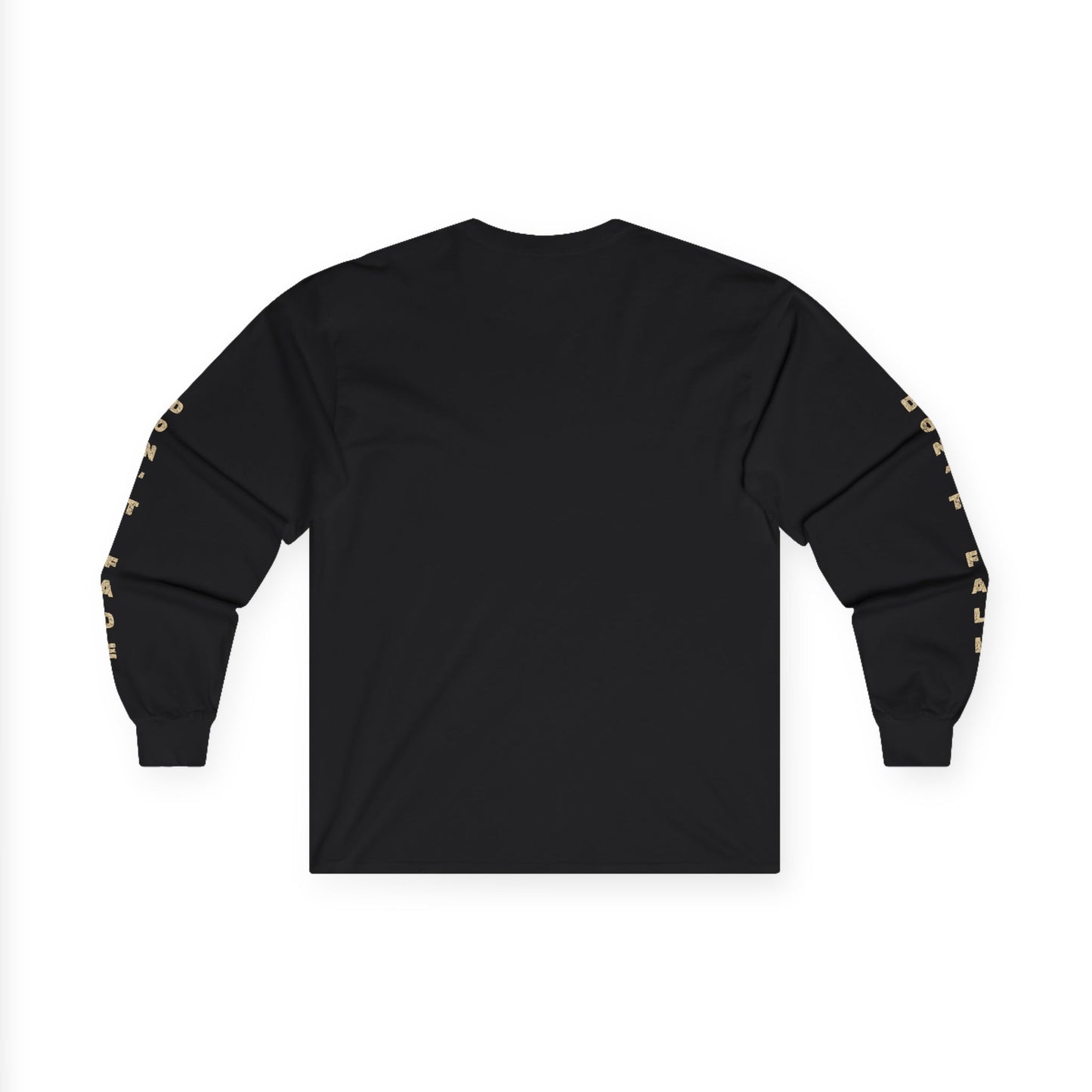 Inner Collapse long sleeve tee in black with clean back view, showing fit