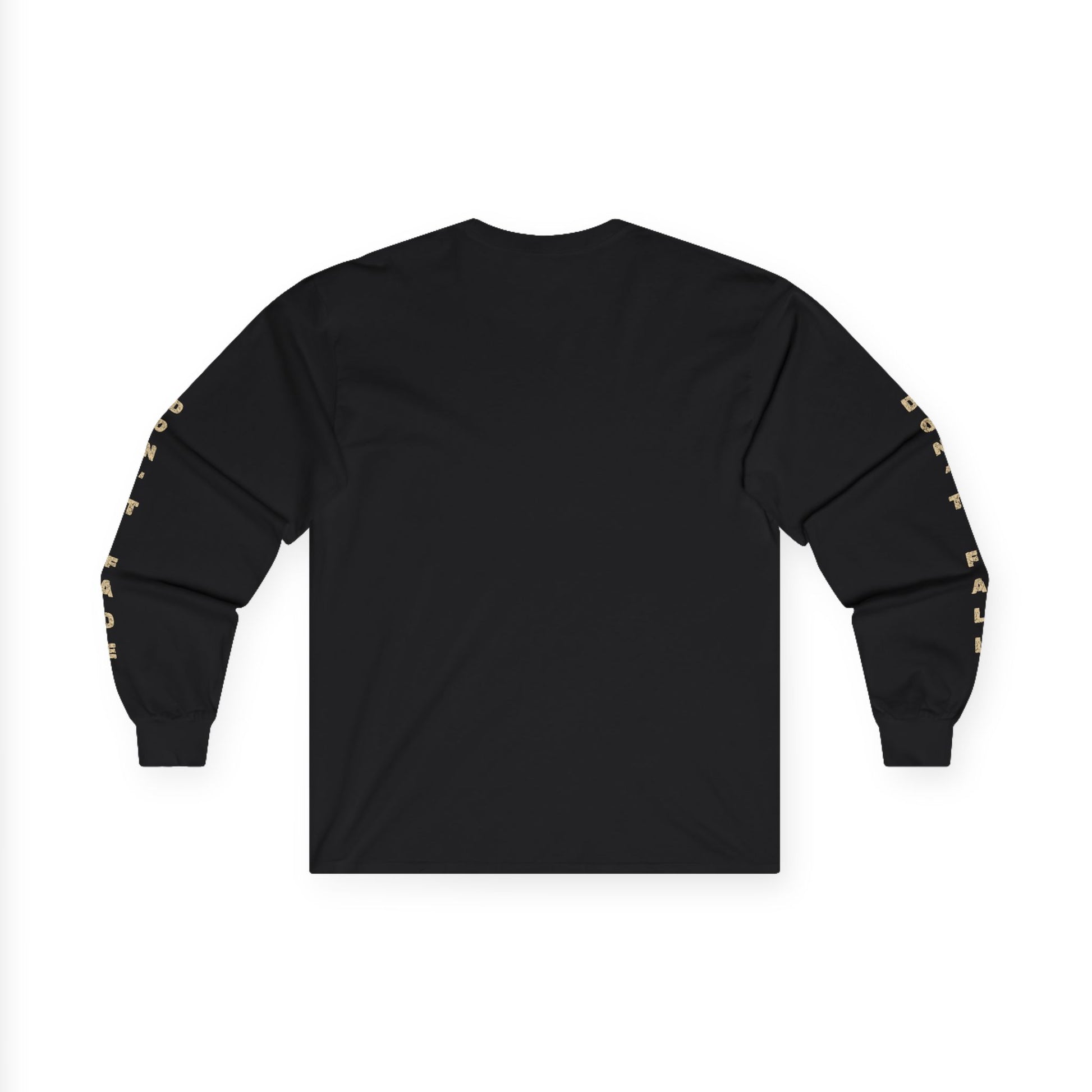 Inner Collapse long sleeve tee in black with clean back view, showing fit
