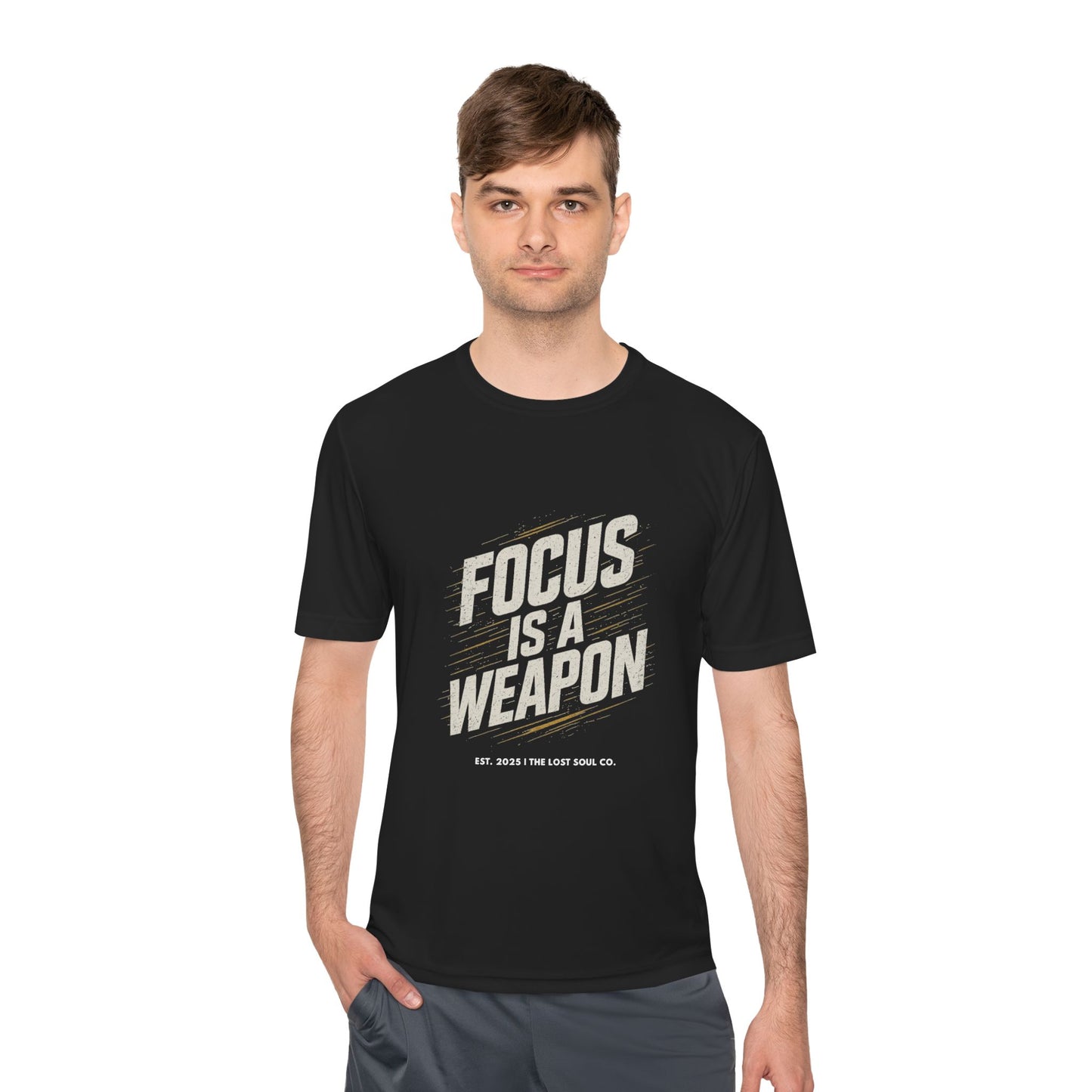 FOCUS IS A WEAPON – Unisex Gymwear Tee | LS-GU04