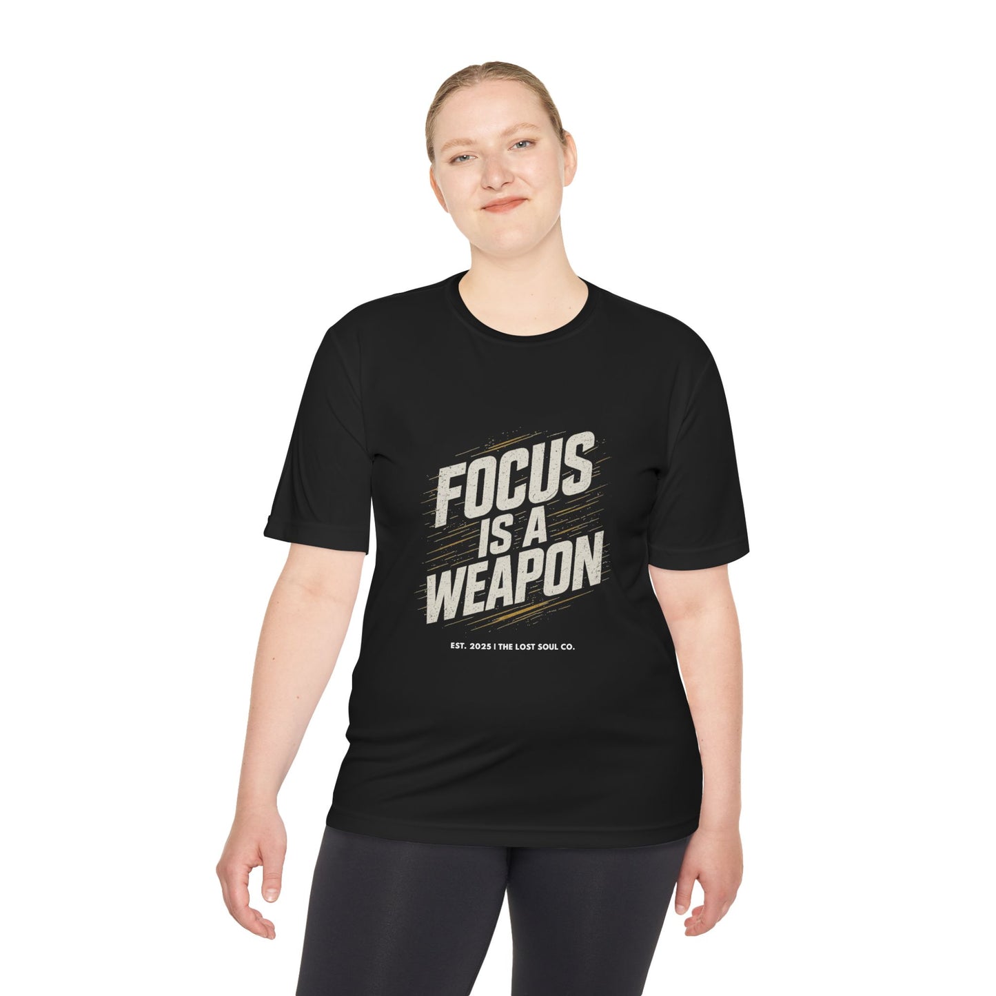 FOCUS IS A WEAPON – Unisex Gymwear Tee | LS-GU04