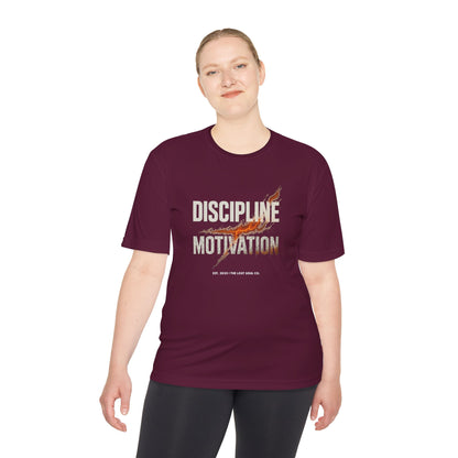 Discipline > Motivation – Unisex Gymwear Tee | LS-GU06
