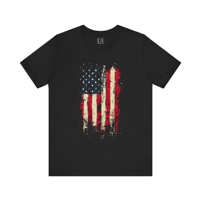 USA Grunge Flag – Unisex Streetwear Tee | LS-U09