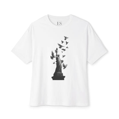 Freedom in Flight Oversized Tee – White Front view