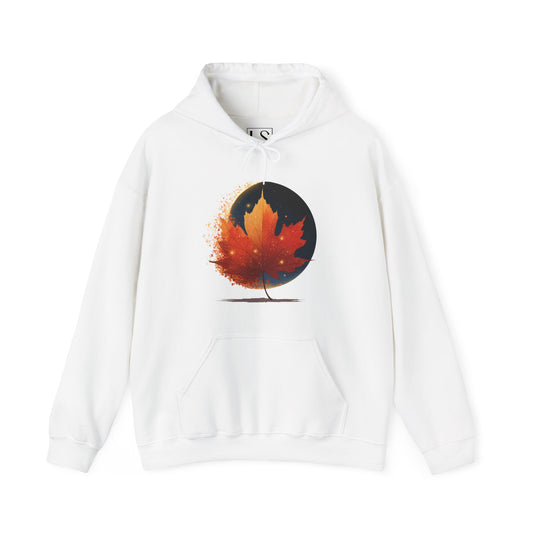 Cosmic Maple hoodie front view in white — The Lost Soul Co.