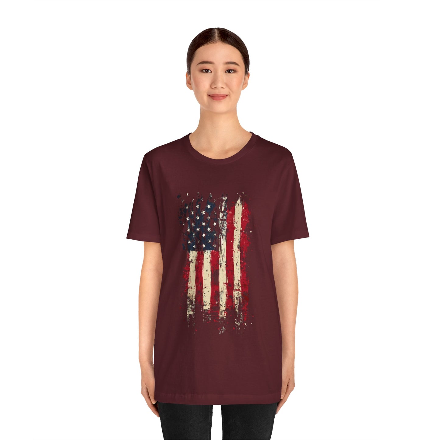 USA Grunge Flag – Unisex Streetwear Tee | LS-U09