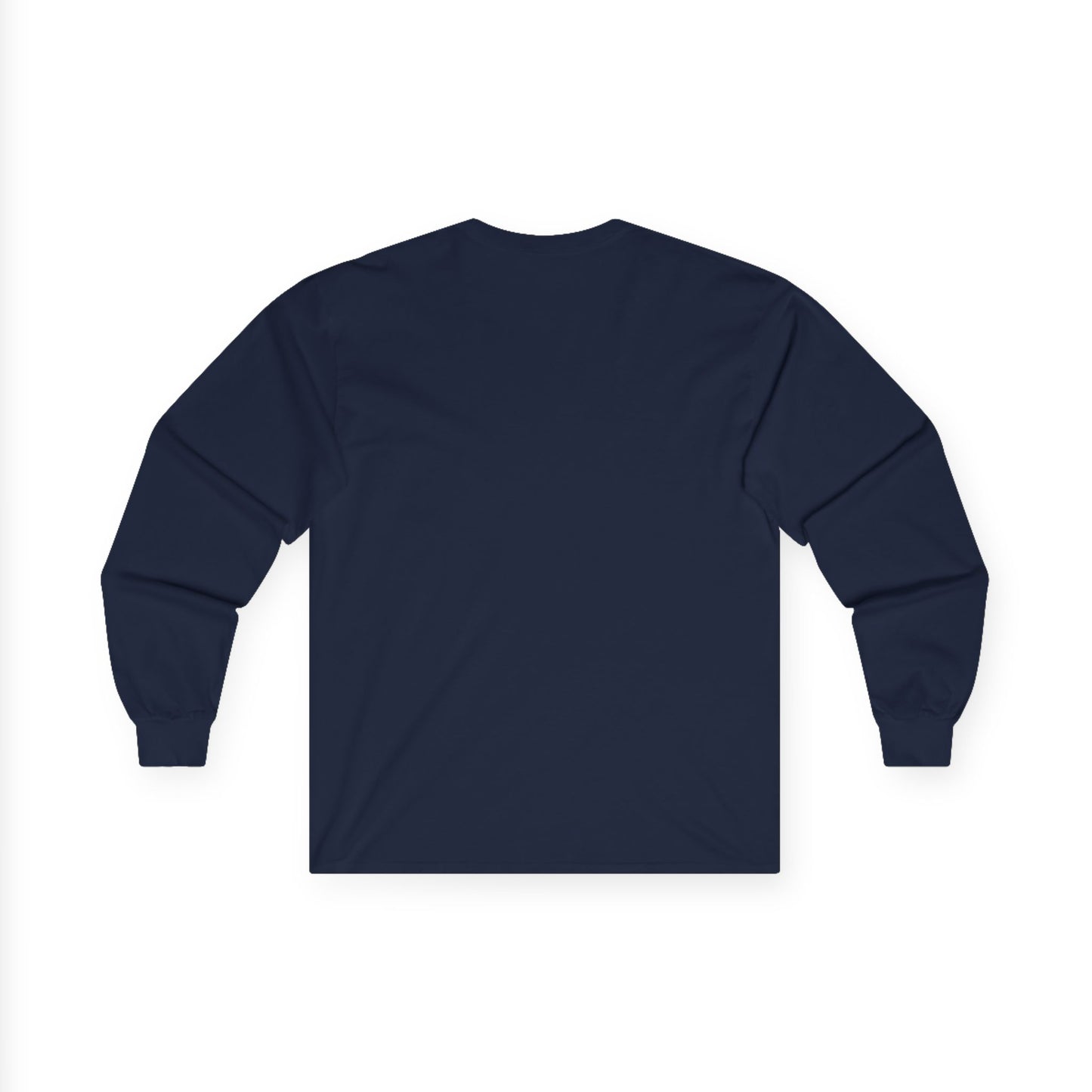 Back view — solid navy with no design.