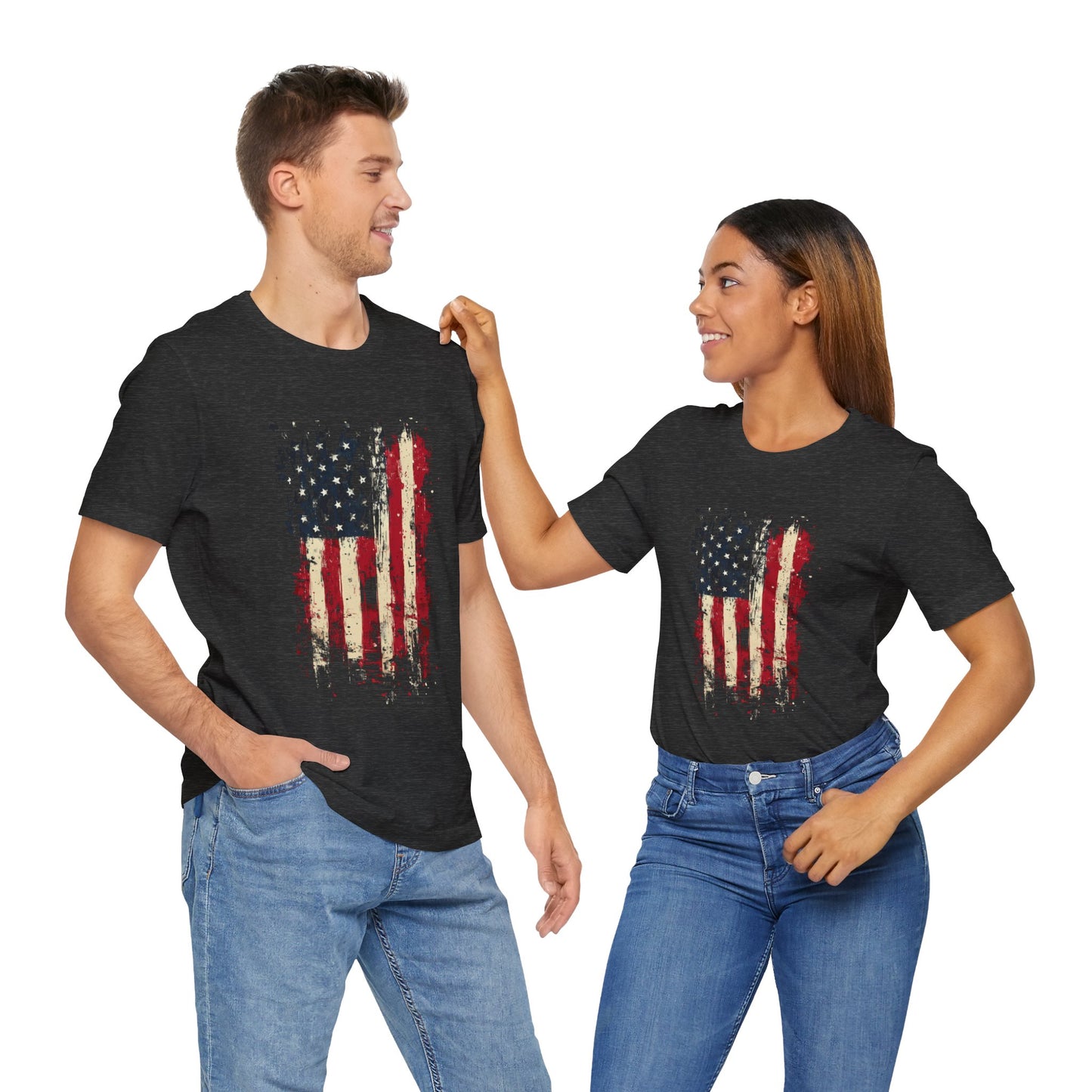 USA Grunge Flag – Unisex Streetwear Tee | LS-U09