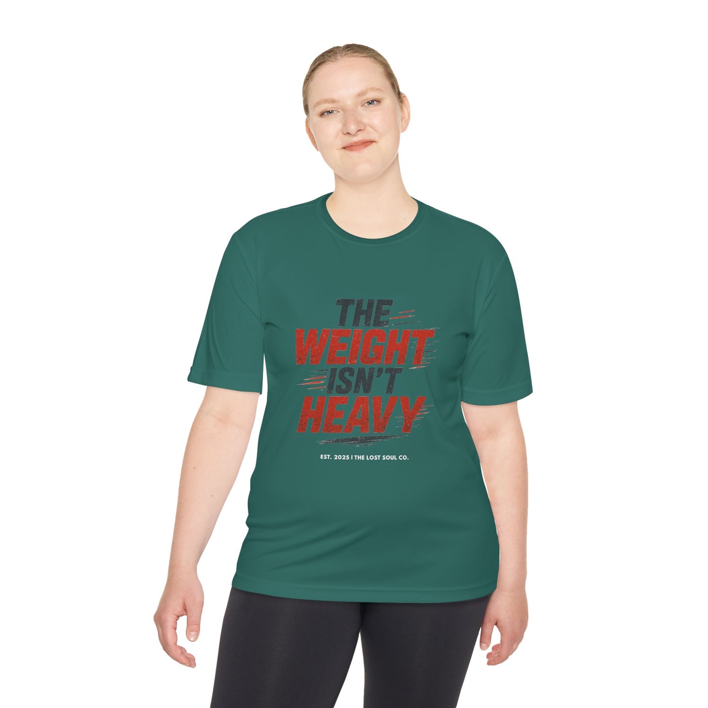 THE WEIGHT ISN’T HEAVY – Unisex Gymwear Tee | LS-GU03