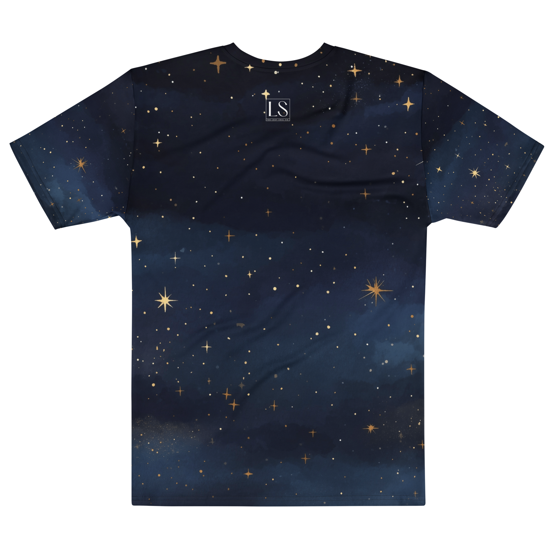 Navy starfield tee with white LS logo on upper back - The Lost Soul Co.