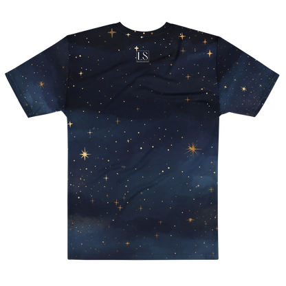 Navy starfield tee with white LS logo on upper back - The Lost Soul Co.