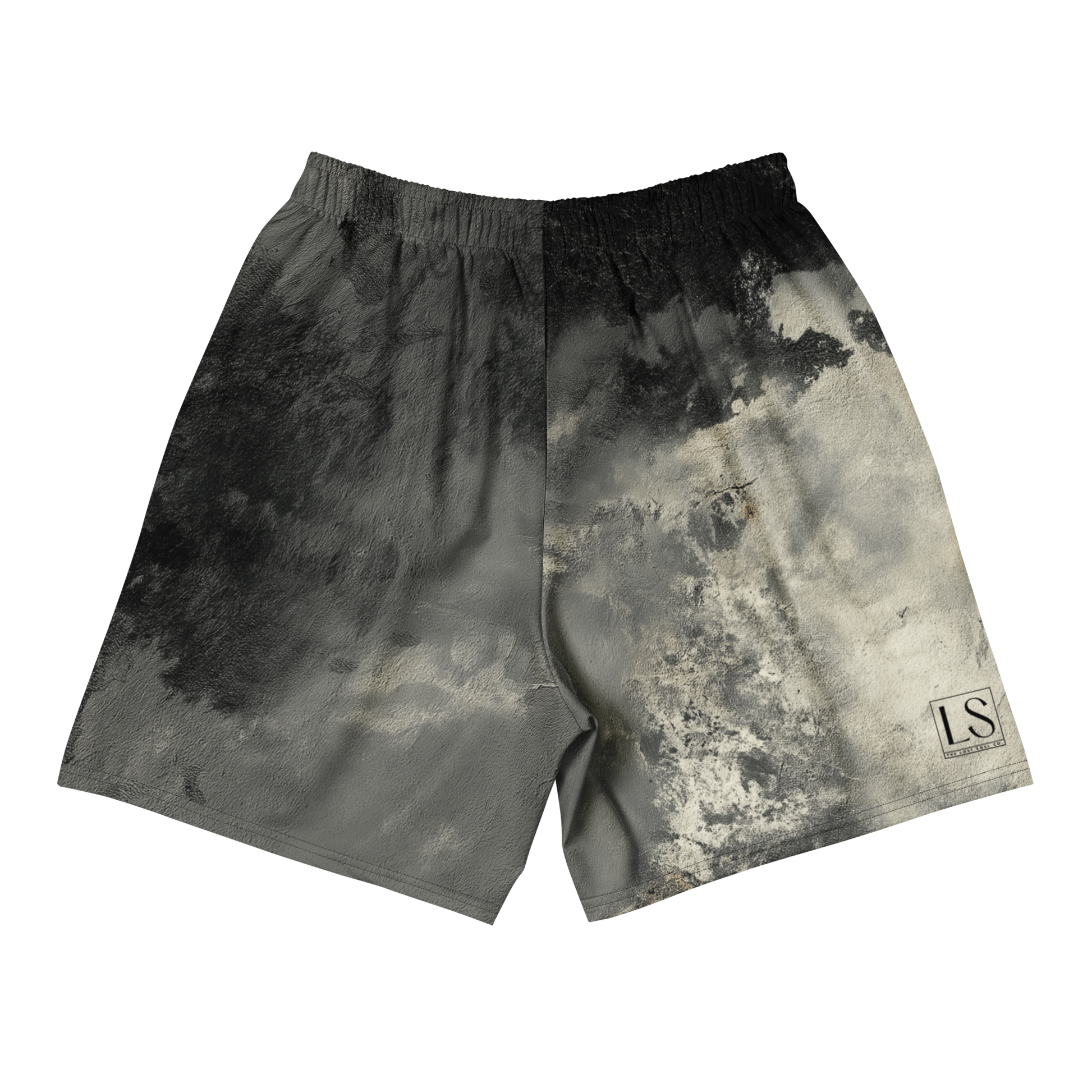 Back view of Ascend unisex shorts with The Lost Soul Co. logo detail