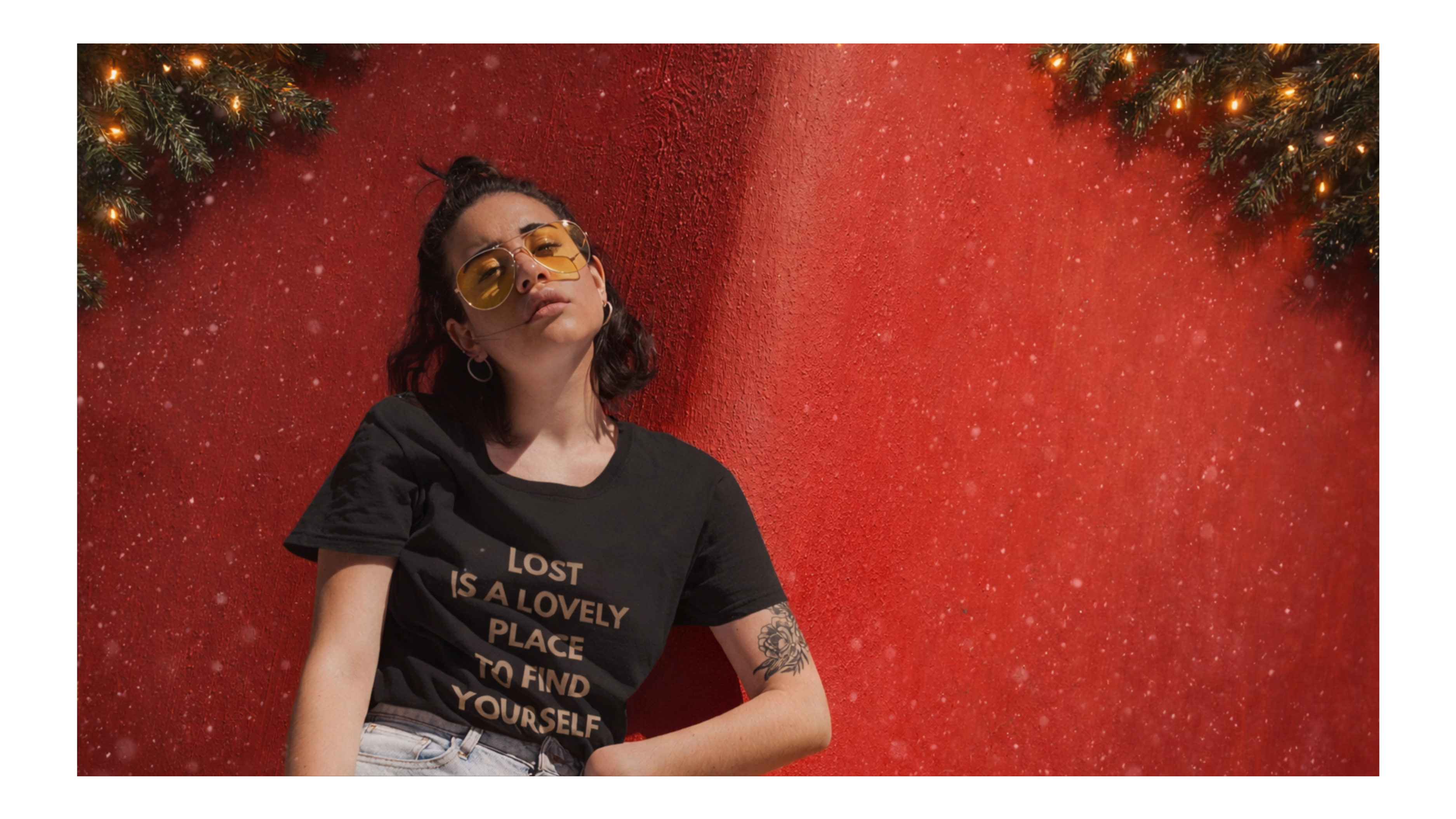 Model wearing a black lost is lovely  t-shirt  | The Lost soul Co.