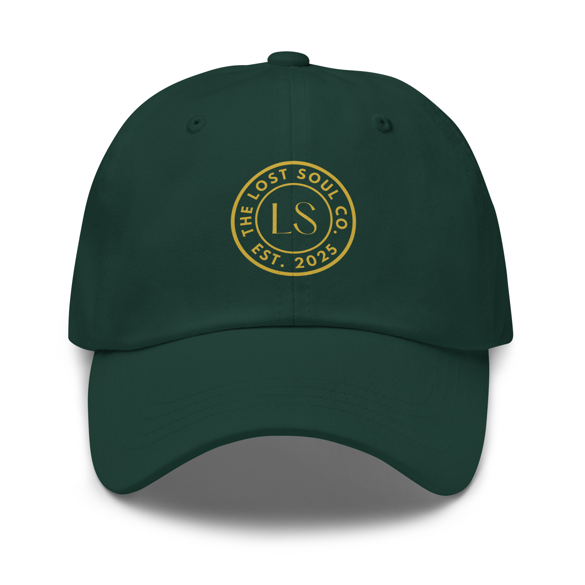 Classic dad hat featuring The Lost Soul Co. circular LS emblem centered on the front crown
