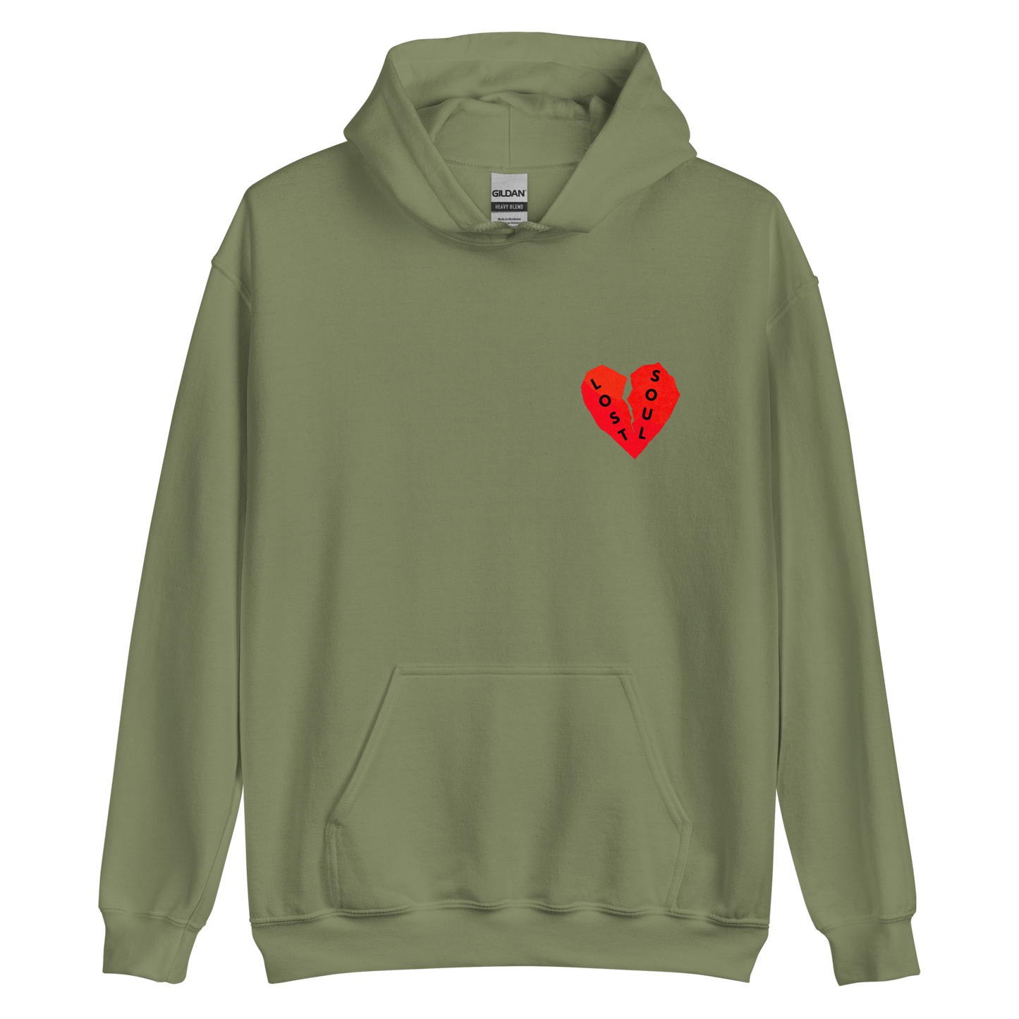 Unisex streetwear hoodie with Broken Not Done fractured-heart graphic and Lost Soul emblem – The Lost Soul Co.
