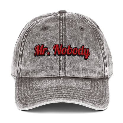 Charcoal Grey Vintage Hat with Mr. Nobody design – The Lost Soul Co.