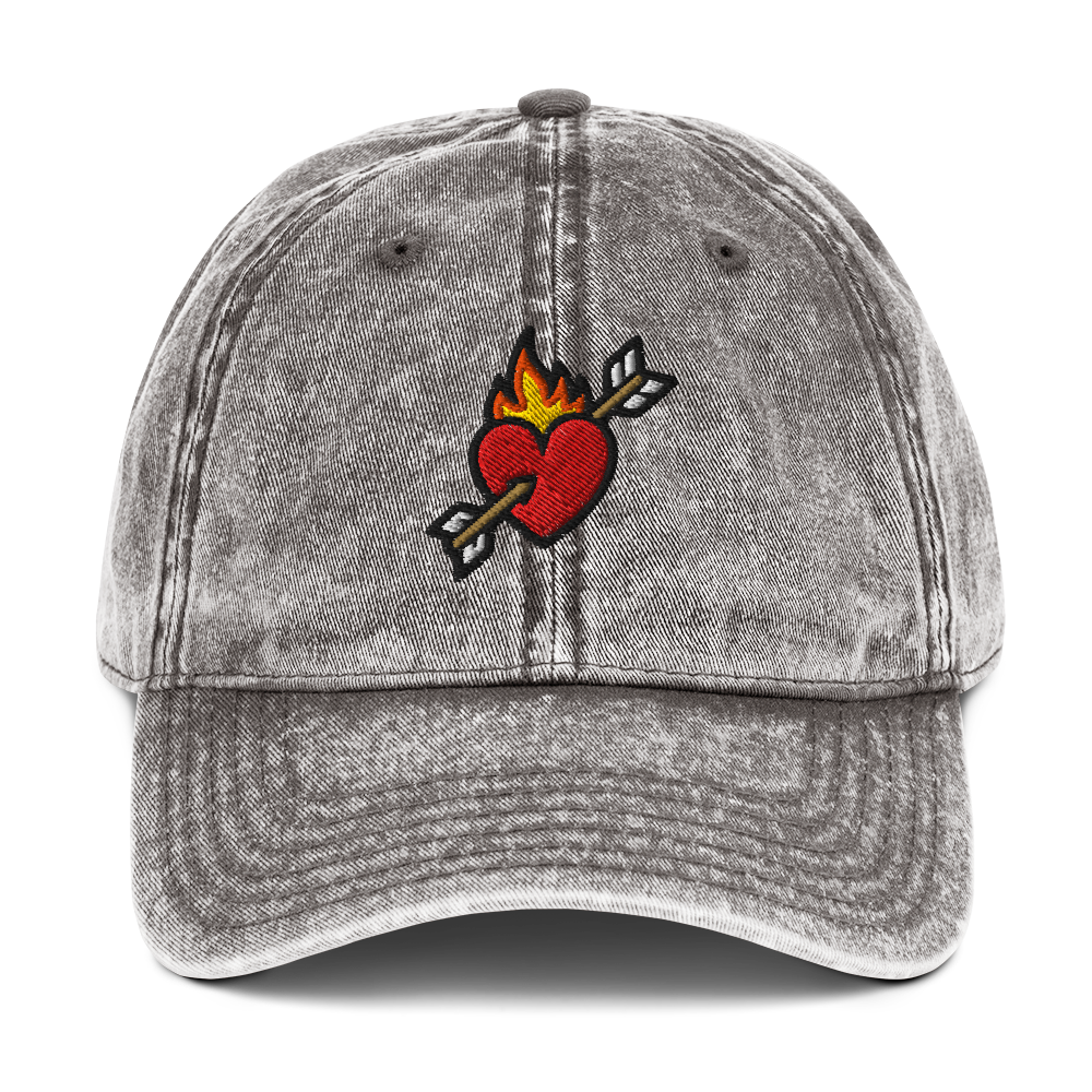 Flaming Heart Vintage Hat