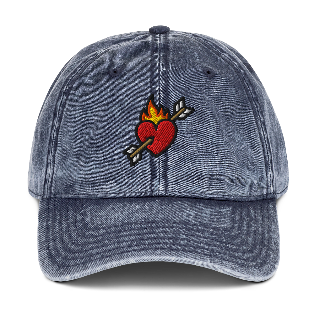 Flaming Heart Vintage Hat