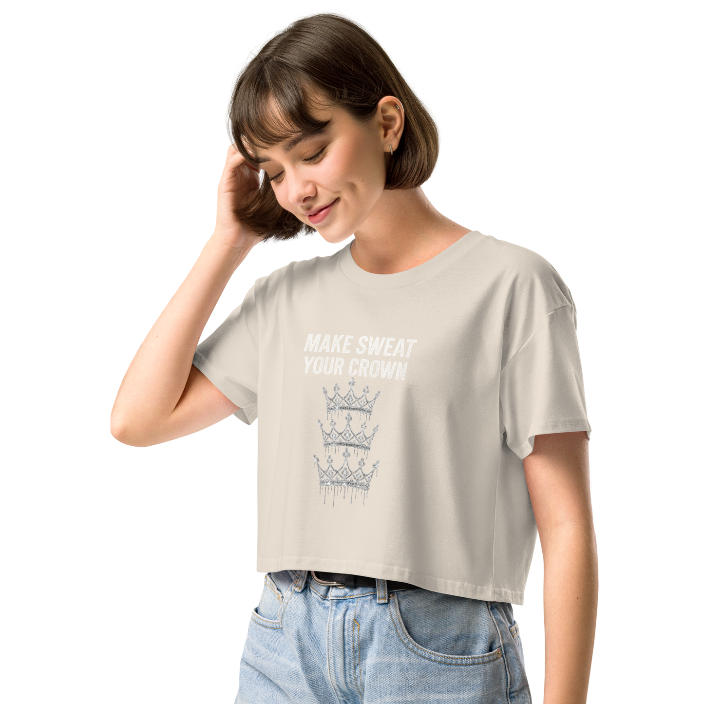 MAKE SWEAT YOUR CROWN – Women’s Crop Top | LS-GCT03