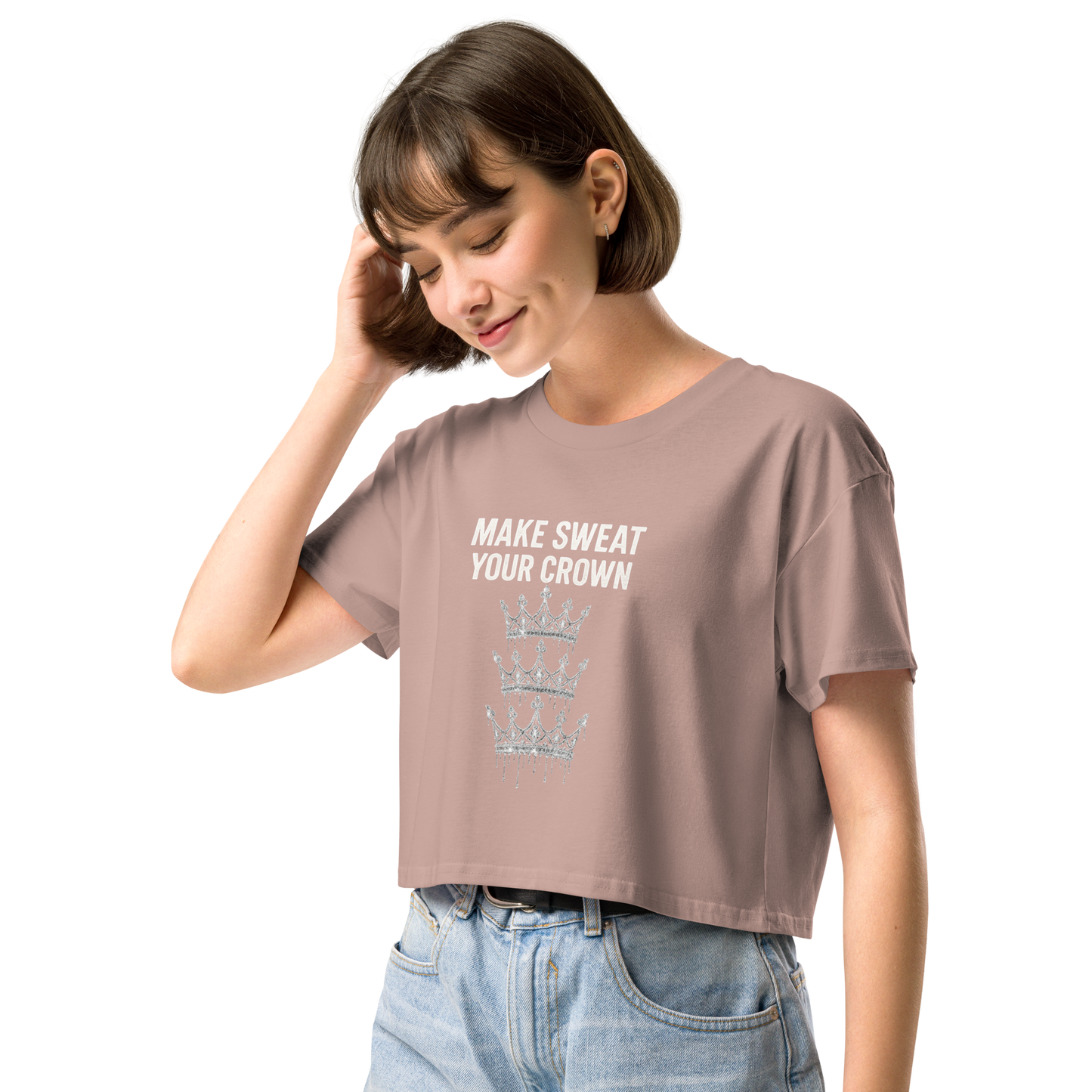MAKE SWEAT YOUR CROWN – Women’s Crop Top | LS-GCT03