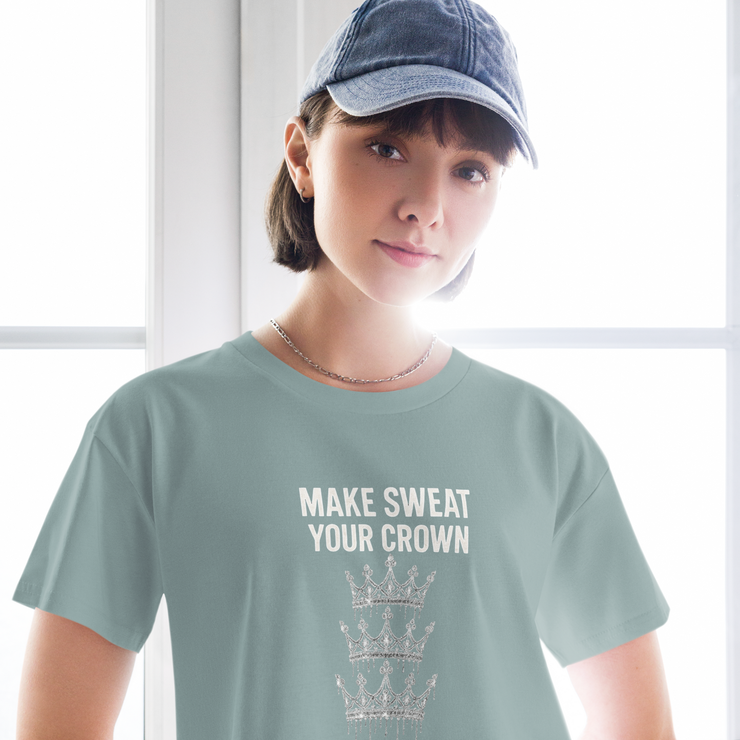 MAKE SWEAT YOUR CROWN – Women’s Crop Top | LS-GCT03
