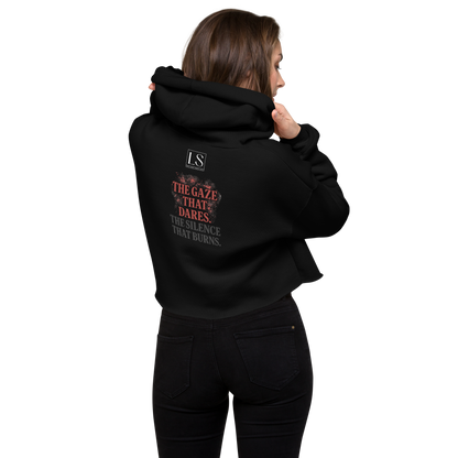 The Gaze That Dares — Women’s Cropped Hoodie | LS-CRH01
