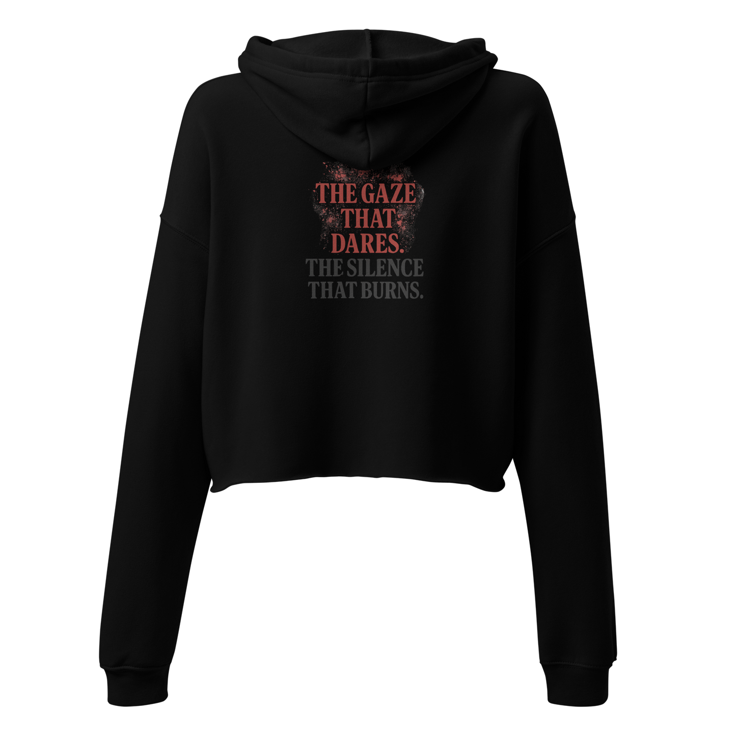 The Gaze That Dares — Women’s Cropped Hoodie | LS-CRH01