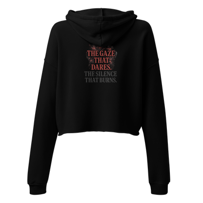 The Gaze That Dares — Women’s Cropped Hoodie | LS-CRH01