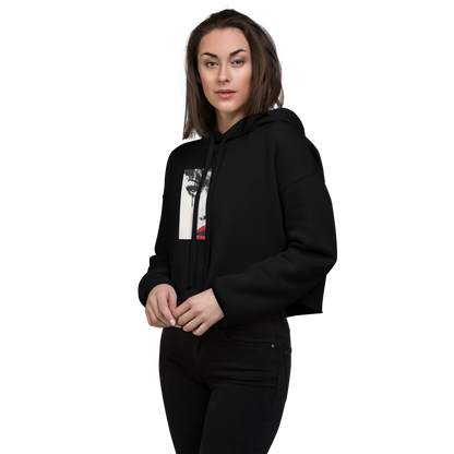 The Gaze That Dares — Women’s Cropped Hoodie | LS-CRH01