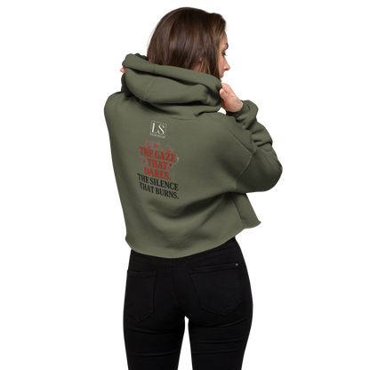 The Gaze That Dares — Women’s Cropped Hoodie | LS-CRH01