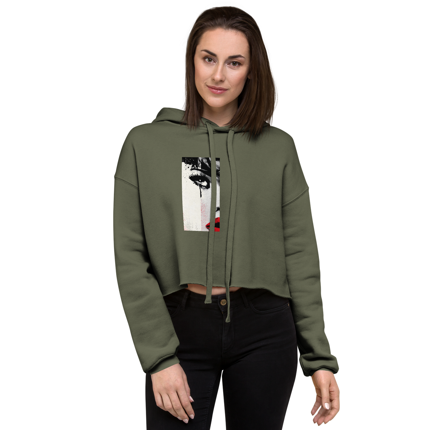 The Gaze That Dares — Women’s Cropped Hoodie | LS-CRH01